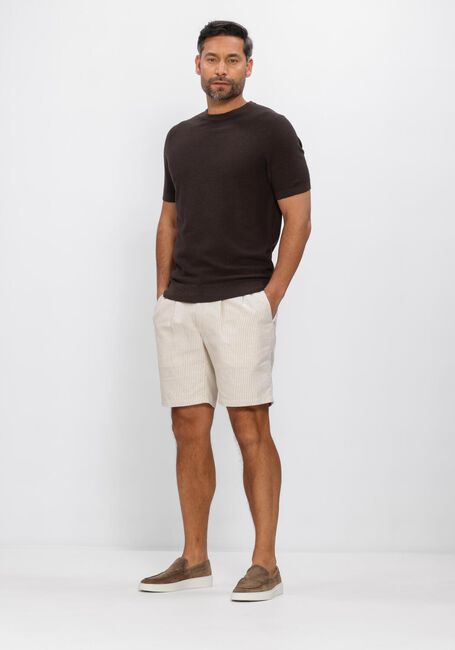 PROFUOMO T-shirt T-SHIRT CREW NECK COTTON LINEN en marron - large