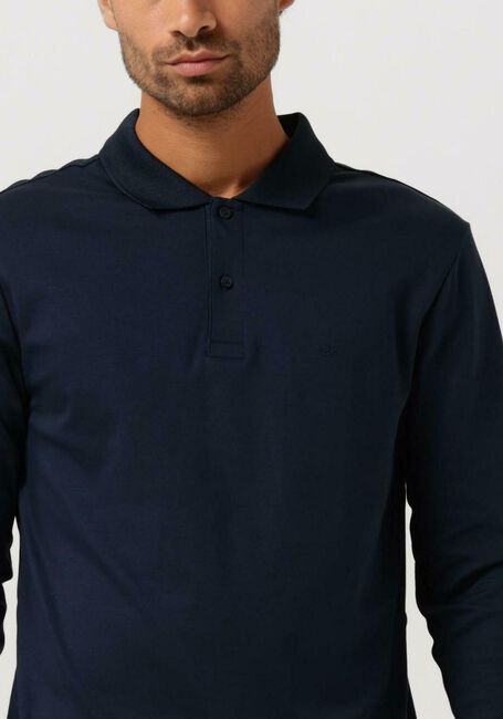 CALVIN KLEIN Polo SMOOTH COTTON SLIM LS POLO Bleu foncé - large