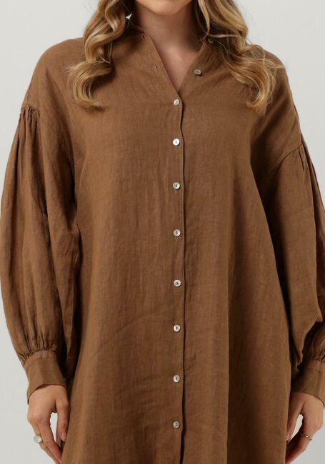 BY-BAR Robe midi SARAH LINEN LONG DRESS en marron - large
