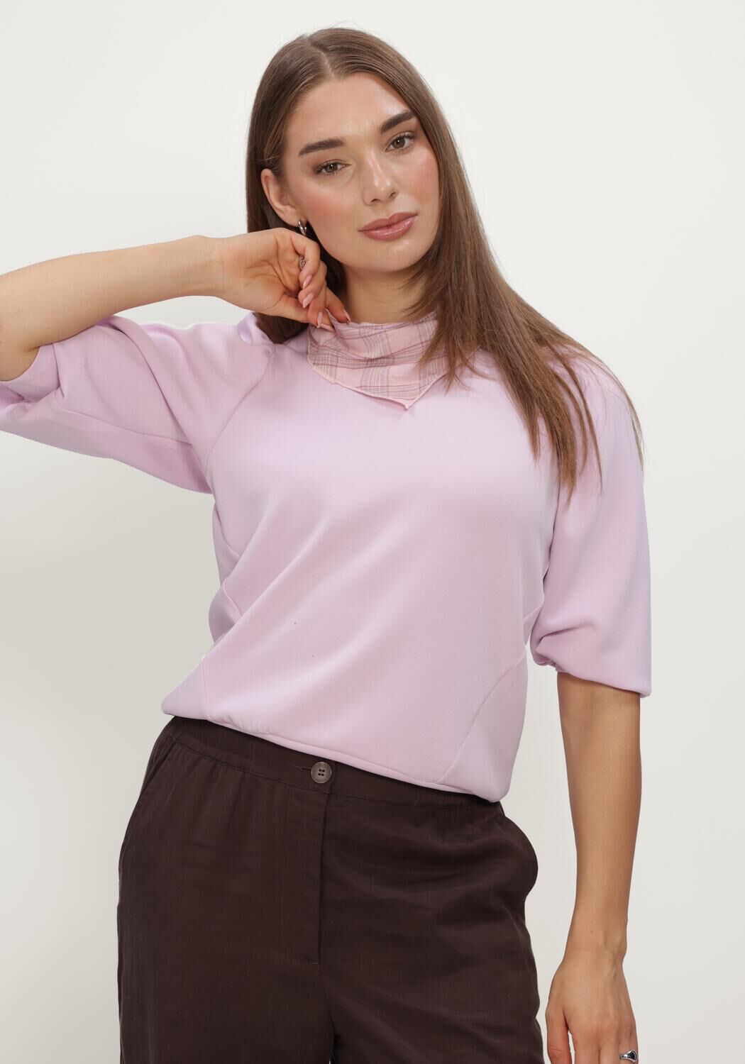 Lila SELECTED WOMEN Sweater SLFTENNY 3/4 SWEAT TOP NOOS - large