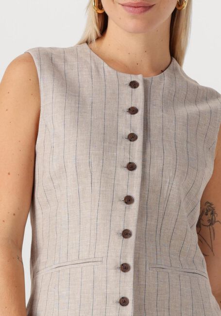 SELECTED FEMME Gilet SLFVILKA SUN LONG VEST en beige - large