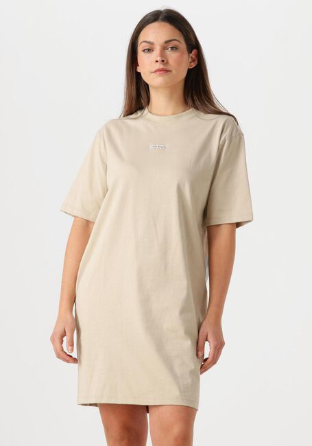 CALVIN KLEIN Mini robe PLACED INST TEE DRESS en beige - large