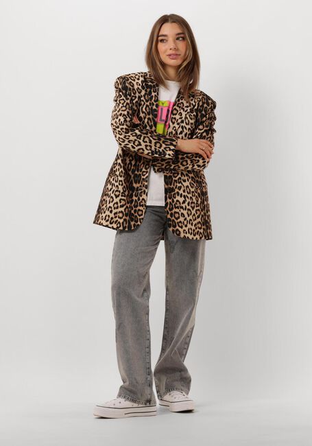 Bruine ALIX THE LABEL Blazer LADIES WOVEN LEOPARD BLAZER Bruine ALIX THE LABEL Blazer LADIES WOVEN LEOPARD BLAZER - large
