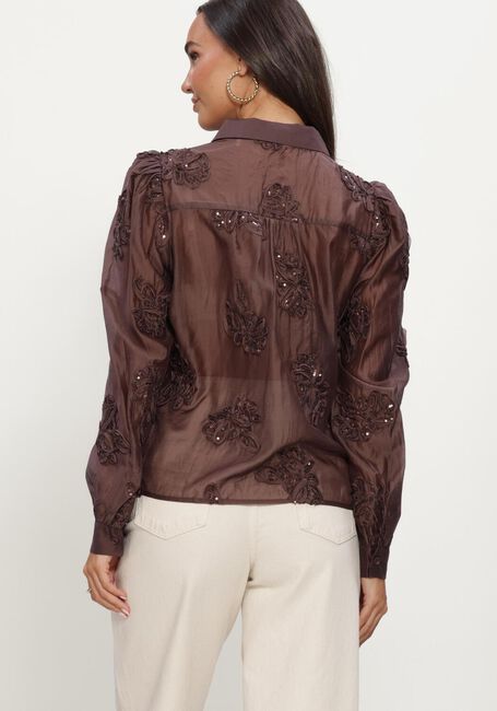 NUKUS ANTONELLA BLOUSE PAILLET FLOWER: Blouses en marron - large