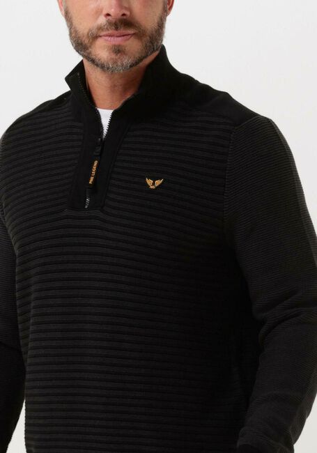 PME LEGEND Pull HALF ZIP COLLAR COTTON KNIT en noir - large