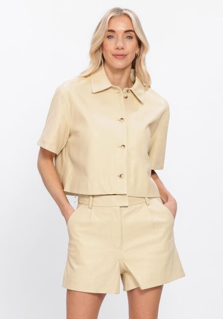 Beige STUDIO AR Leren jas EVELINE SHEEP SOFT WAXED - large