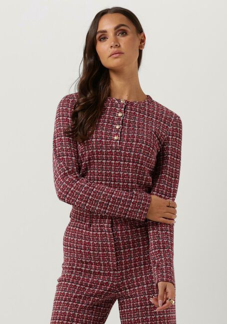 VANILIA  TARTAN TWEED LONGSLEEVE en rouge - large