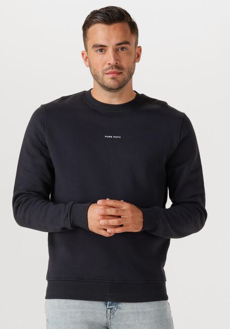 PURE PATH Chandail REGULAR FIT CREWNECK LS SWEATERS Bleu foncé - large