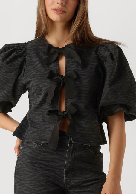 Grijze CO'COUTURE  ZEBRA BOW BLOUSE - large