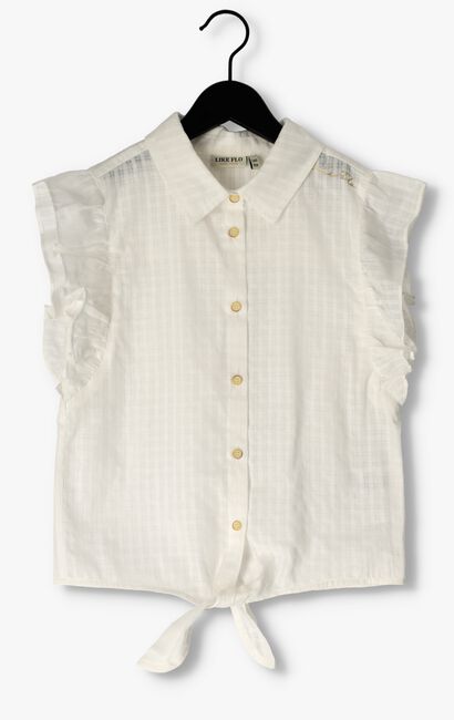 LIKE FLO Blouse SOLID CHECK KNOTTED BLOUSE en blanc - large