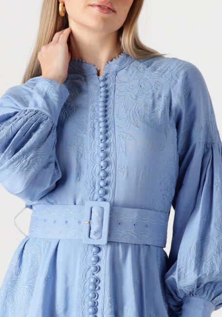 Lichtblauwe SCARLETT POPPIES Mini jurk BERITE SHORT DRESS - large