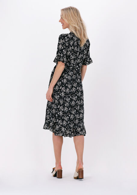 Zwarte SUMMUM Midi jurk WRAP DRESS PRINTED POLYESTER - large