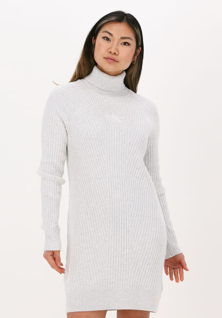 CALVIN KLEIN Mini robe MONOGRAM ROLL NECK SWEATER DRESS Blanc - large