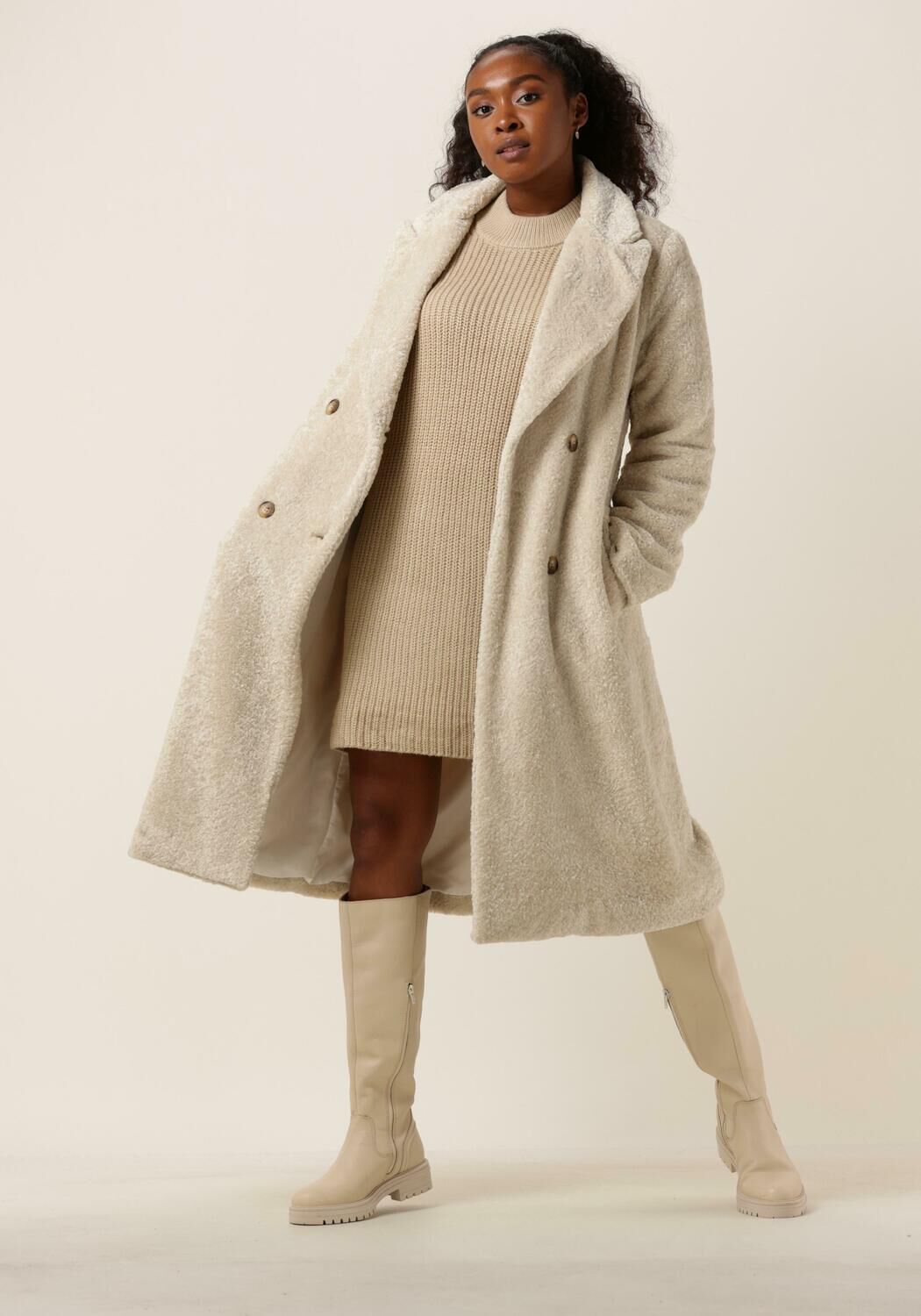 Manteau long creme femme outlet