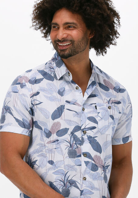 VANGUARD Chemise d&eacute;contract&eacute; SHORT SLEEVE SHIRT LYOCELL COTTON LINEN FLATWEAVE Blanc - large