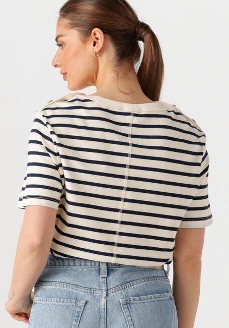 TOMMY HILFIGER T-shirt REG STRIPE GOLD BTN C-NK SS Écru - large