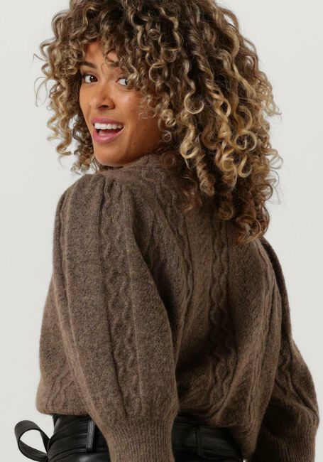 CO'COUTURE Pull PIXIE POINTELLE KNIT en taupe - large