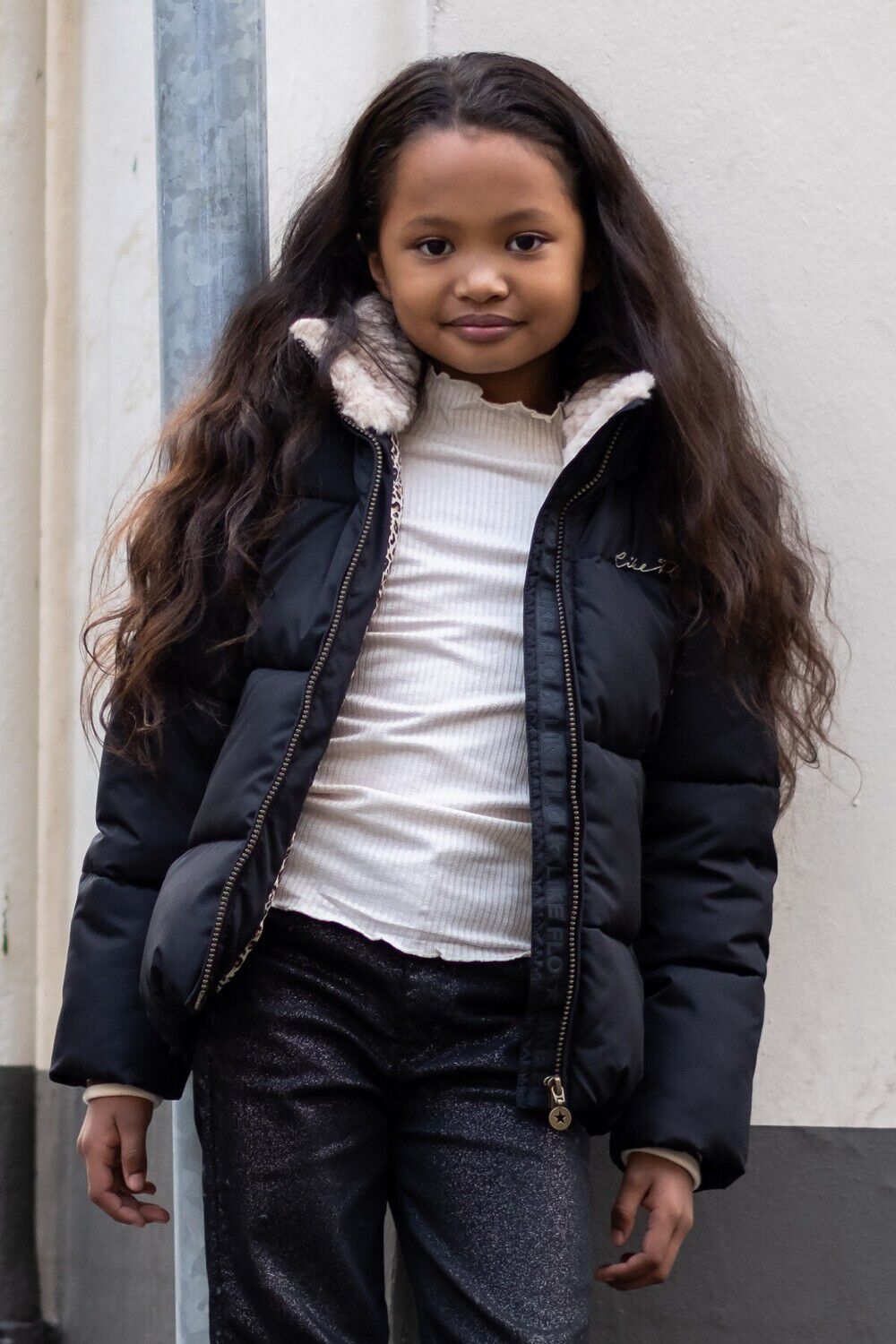 Zwarte LIKE FLO Gewatteerde jas AELIN - large