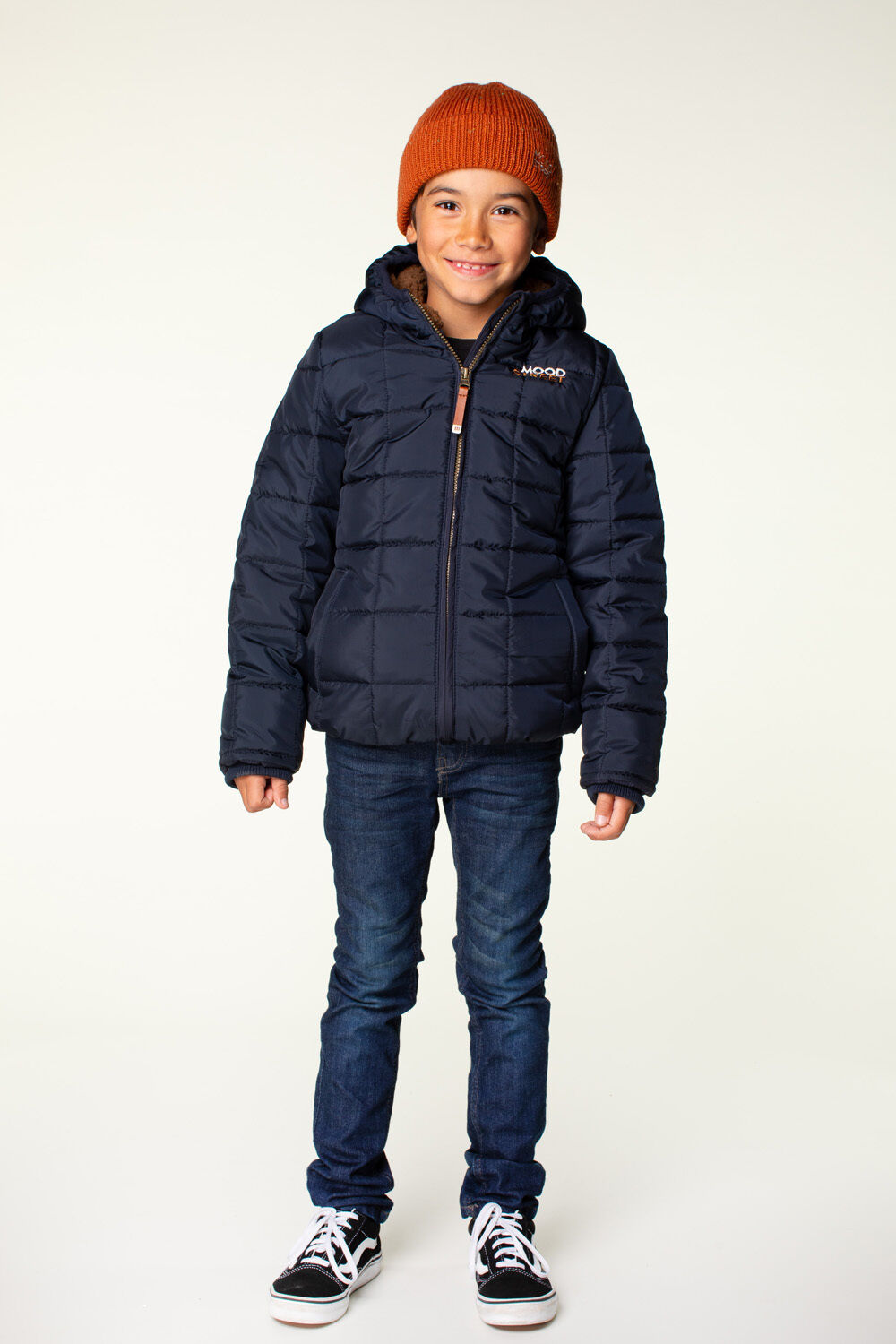 Donkerblauwe MOODSTREET Gewatteerde jas WINTERJACKET JAMES - large