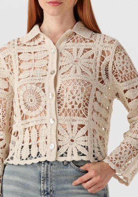 SUMMUM SHORT CARDIGAN FLOWER CROCHET KNIT Blouses Écru - large
