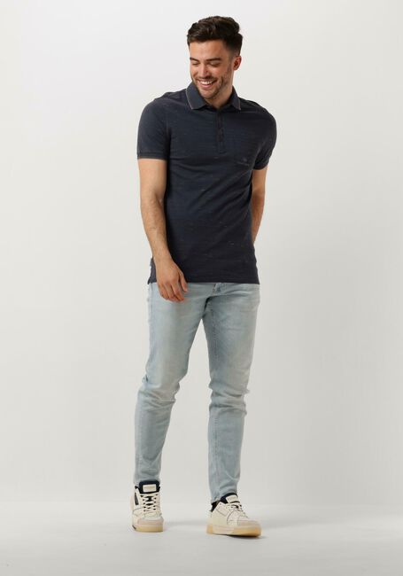 CAST IRON Polo SHORT SLEEVE POLO INJECTED COTTON PIQUE Bleu foncé - large