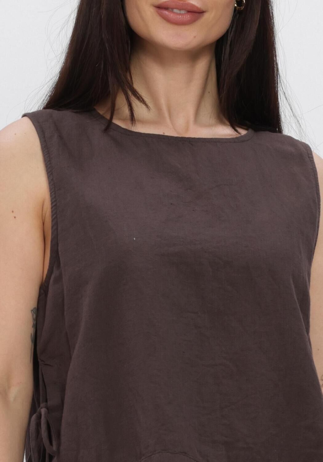 NEO NOIR SVETLANA LINEN TOP Pulls & Gilets en marron - large