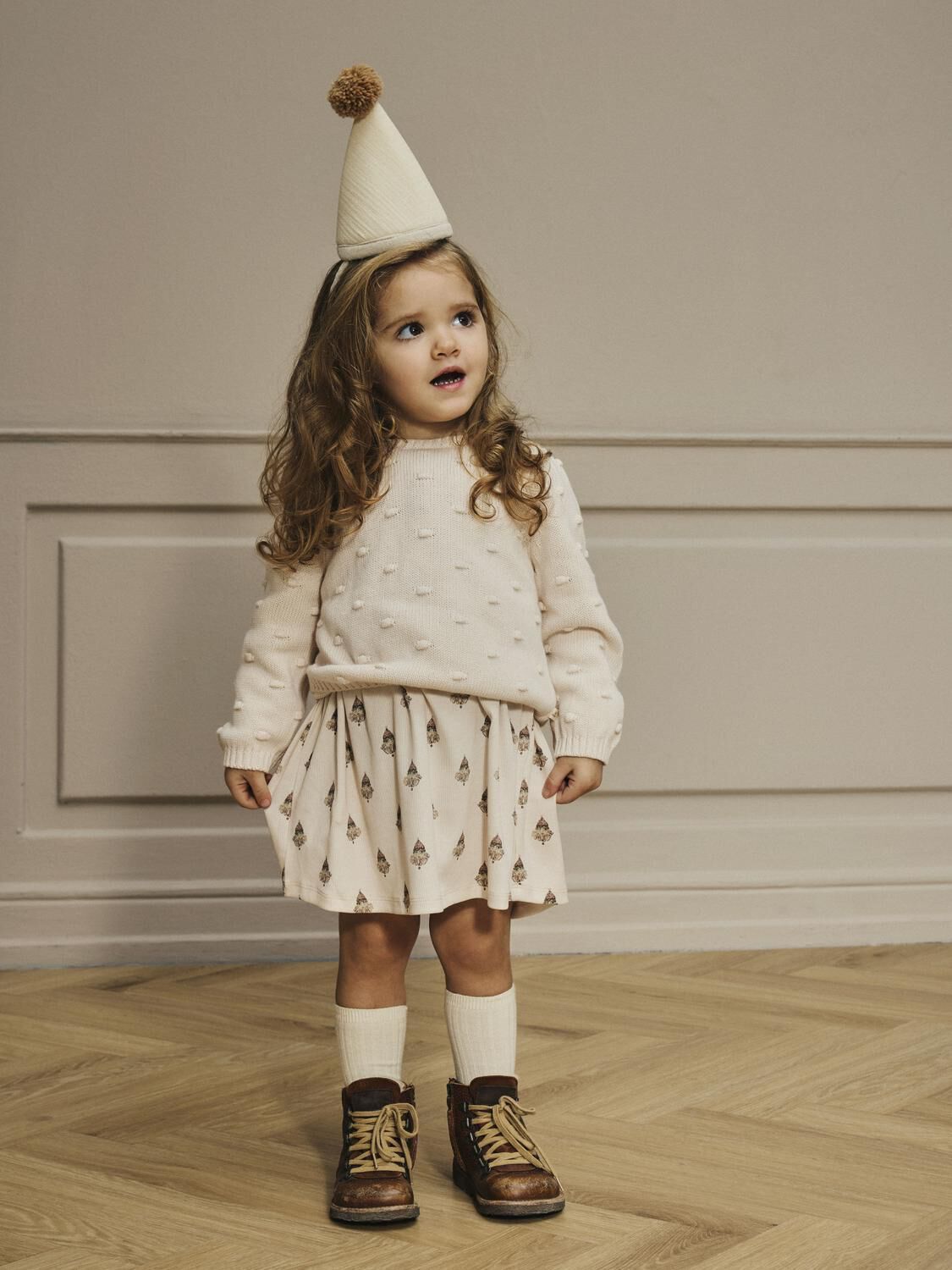 LIL' ATELIER Pull NMFNGABLE LS LOOSE KNIT LIL en beige - large