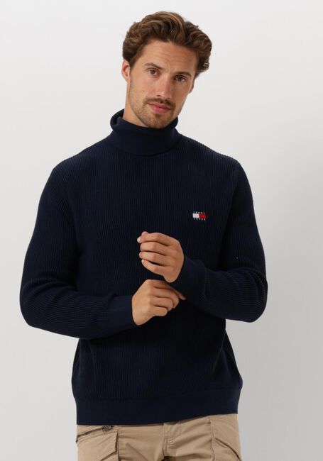 TOMMY JEANS Col roulé TJM SLIM XS BADGE ROLLNECK en bleu - large