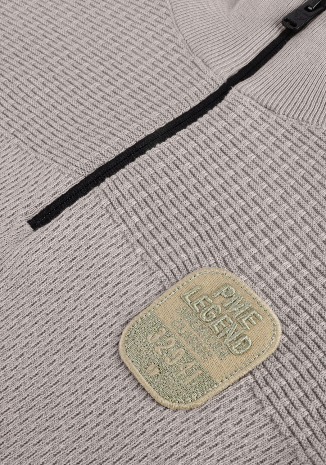 PME LEGEND Pull HALF ZIP COLLAR COTTON PLATED en gris - large