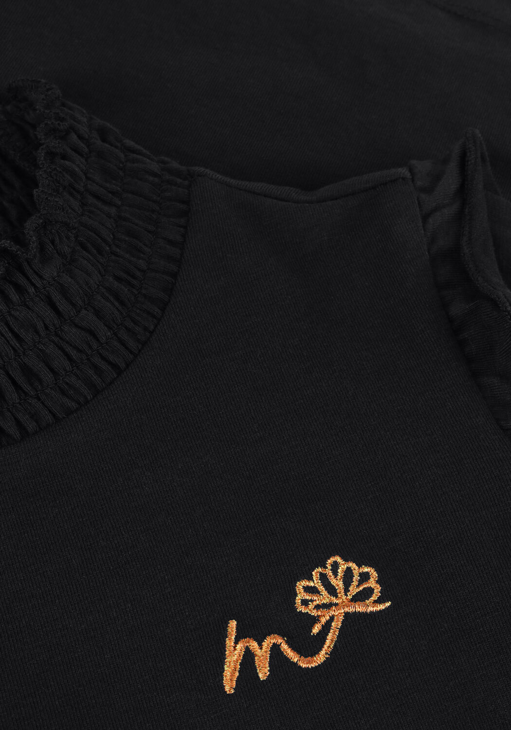 Zwarte MOODSTREET Tops & T-shirts RUFFLE SMOCK ROL - large