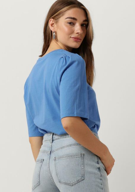 Blauwe MSCH COPENHAGEN T-shirt MSCHBETTIA ORGANIC PUFF TEE - large