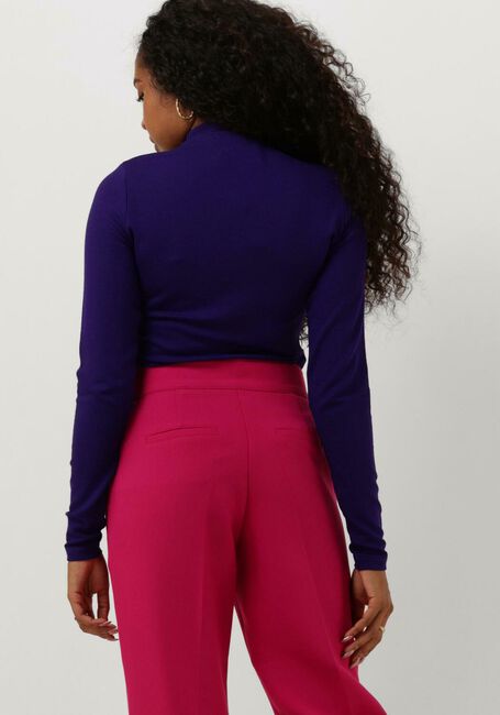 JANSEN AMSTERDAM Col roulé CJ198 CREPE JERSEY TOP WITH WRINKLING AT TURTLE NECK en violet - large