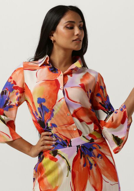JANSEN AMSTERDAM WBF773 WOVEN PRINT BLOUSE 3/4 SLEEVE Blouses en orange - large