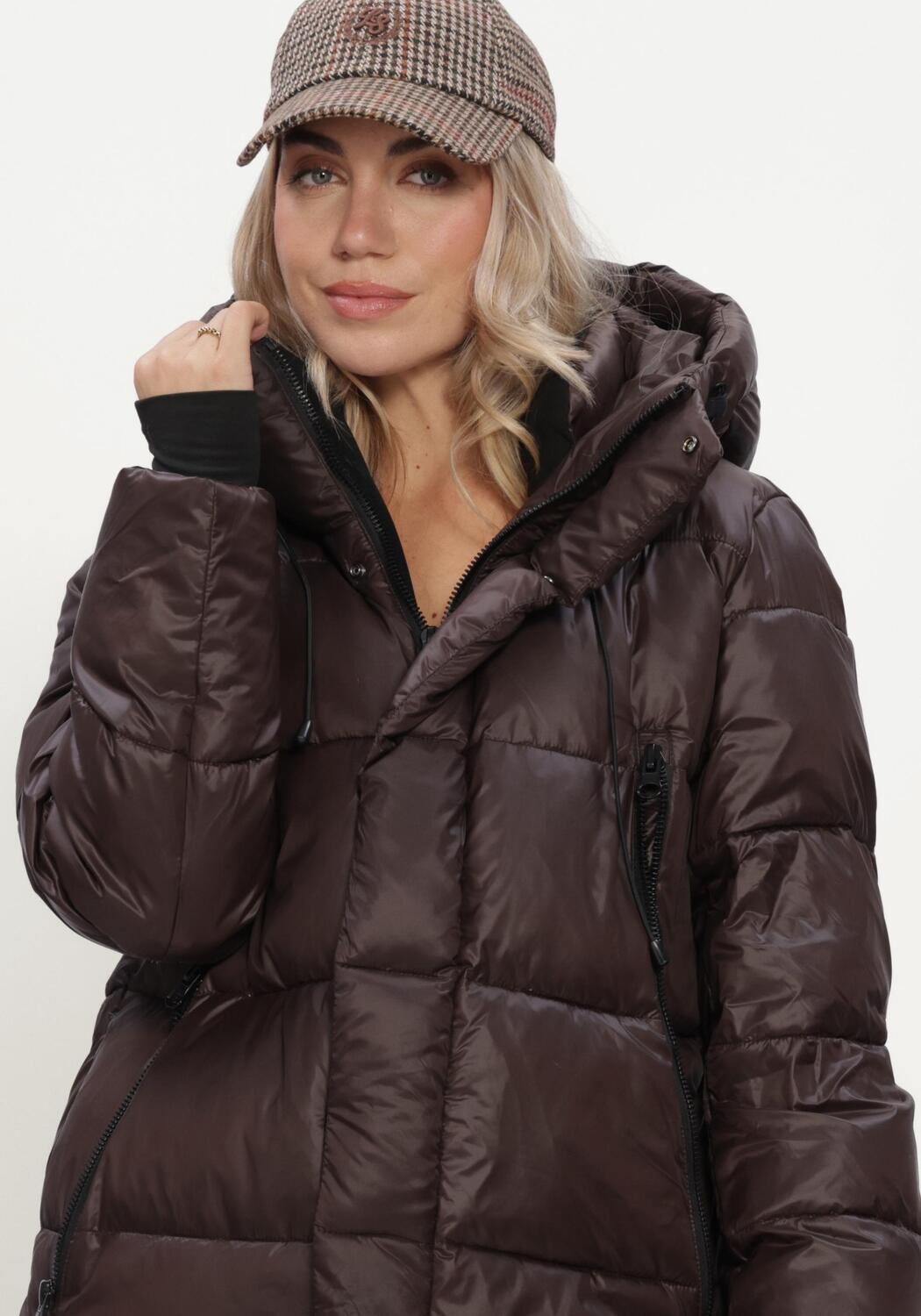 WITHBLACK Veste matelass&eacute; WBLABBY 3/4 DOWN JACKET en marron - large