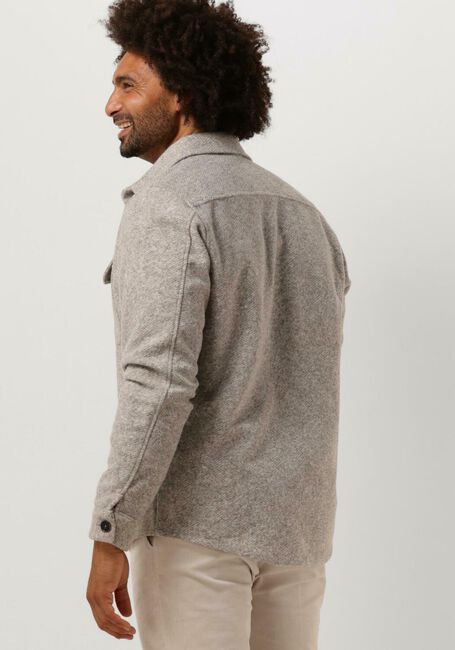 PROFUOMO Surchemise OVERSHIRT KNIT HERRINGB en beige - large