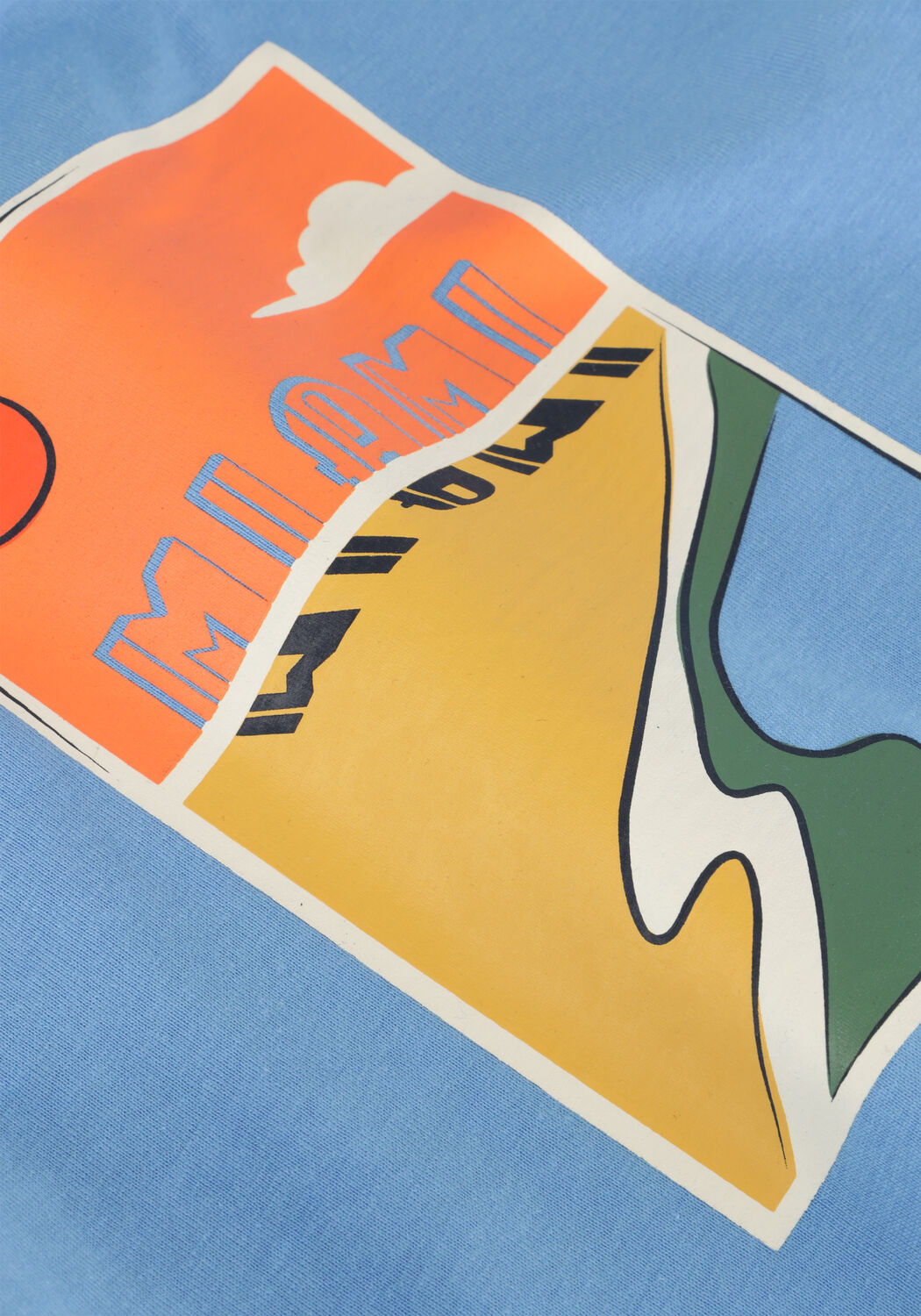 MOODSTREET T-shirt T-SHIRT LEWIS WAVES SPOT Bleu clair - large