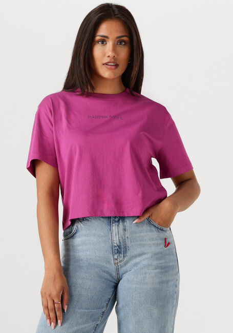 HARPER & YVE T-shirt CROPPEDLOGO-SS en violet - large