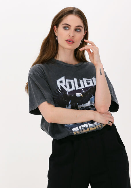 COLOURFUL REBEL Haut ROUGH RIDERS ACID WASH LOOSEFIT TEE en gris - large