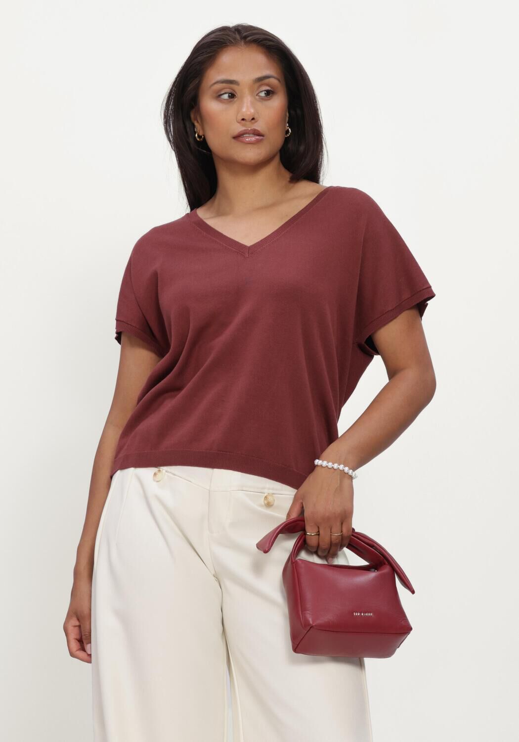 Bordeaux MINUS Top MSPEYTON BATSLEEVE KNIT T-SHIRT - large