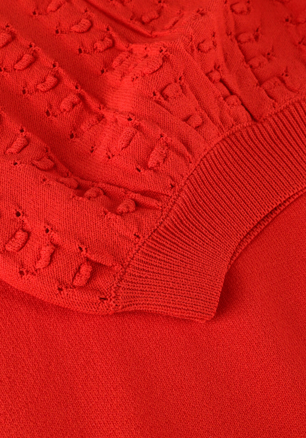 JANSEN AMSTERDAM Haut K136 KNITTED TOP 3/4 PUFFED SLEEVE en orange - large