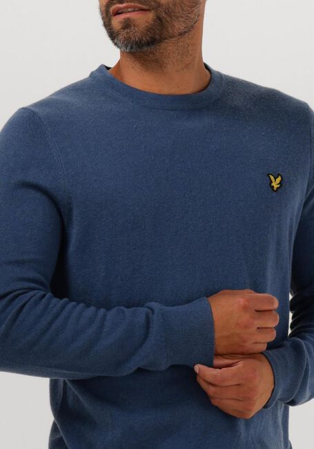 LYLE & SCOTT Pull COTTON MERINO CREW NECK JUMPER en bleu - large