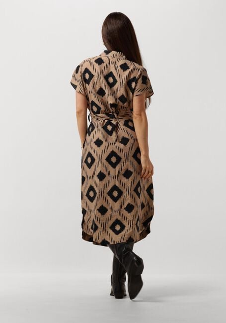 OBJECT Robe midi OBJBERRY S/S LONG DRESS en marron - large