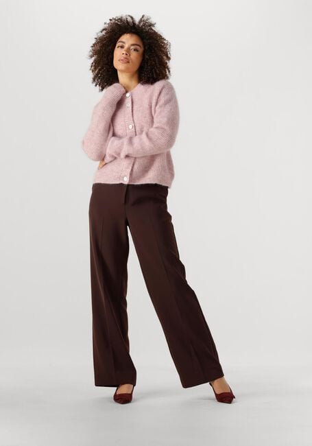 SECOND FEMALE Pull ANDREA KNIT RIB LS CARDIGAN en rose - large