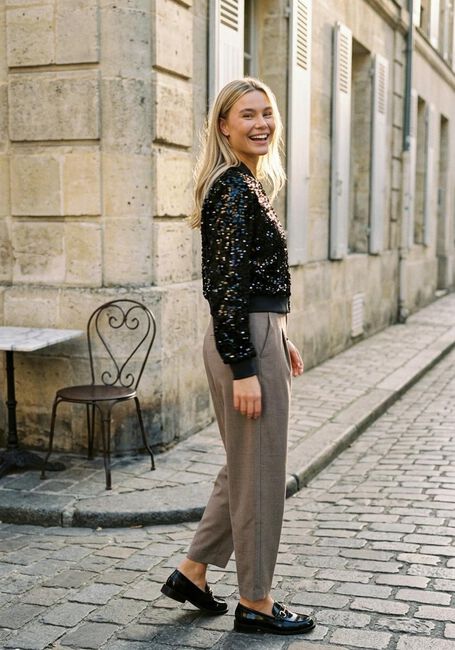MOS MOSH Pantalon MMCAMMIE ELINA PANT en taupe - large