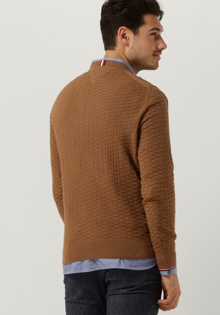 TOMMY HILFIGER Pull EXAGGERATED STRUCTURE CREW NECK en camel - large