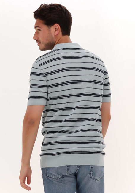 Lichtblauwe KULTIVATE Polo PL KONOS STRIPES - large
