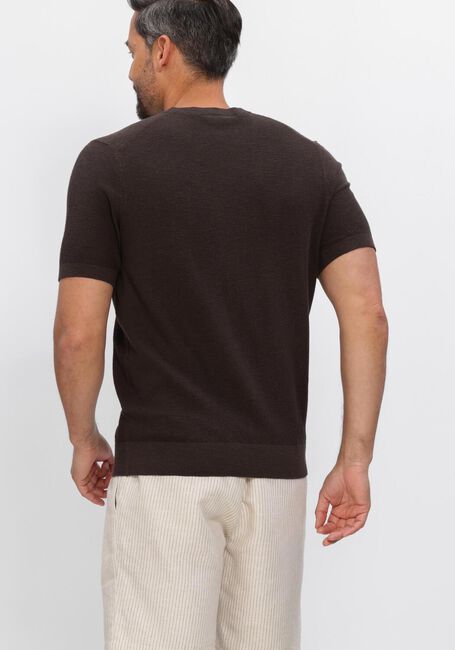 PROFUOMO T-shirt T-SHIRT CREW NECK COTTON LINEN en marron - large