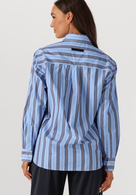 Blauwe HAUTE L'AMITIÉ  BUTTON DOWN STRIPE SHIRT - large