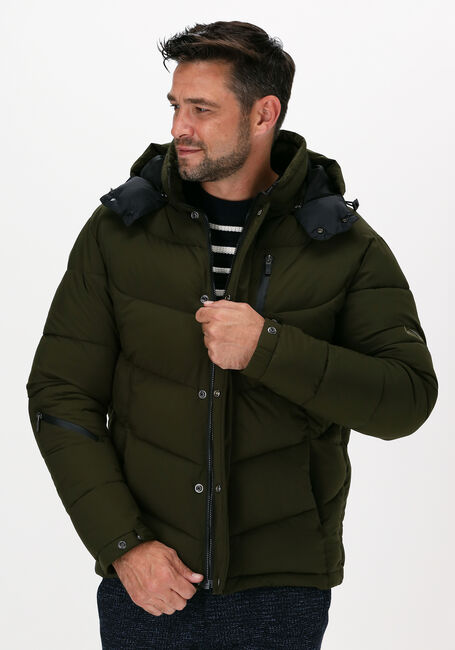 Groene SCOTCH & SODA Gewatteerde jas 163250 - HOODED WATER-REPELLEN - large