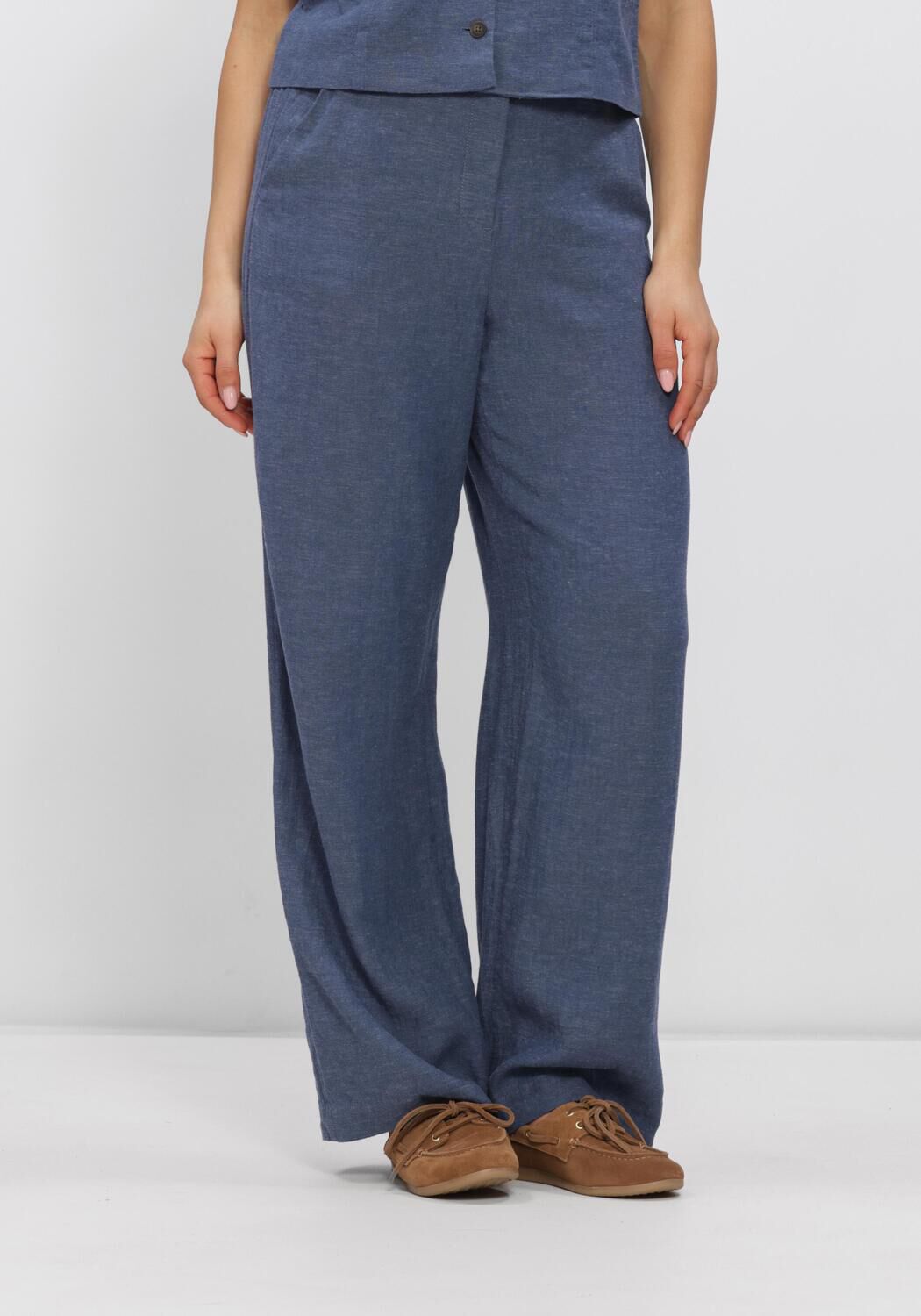 Blauwe MSCH COPENHAGEN Pantalon MSCHPENNIE GINIA HW PANTS - large